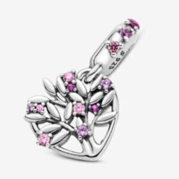 Pandora Pink Heart Family Tree Dangle Charm - Picture 5 of 5